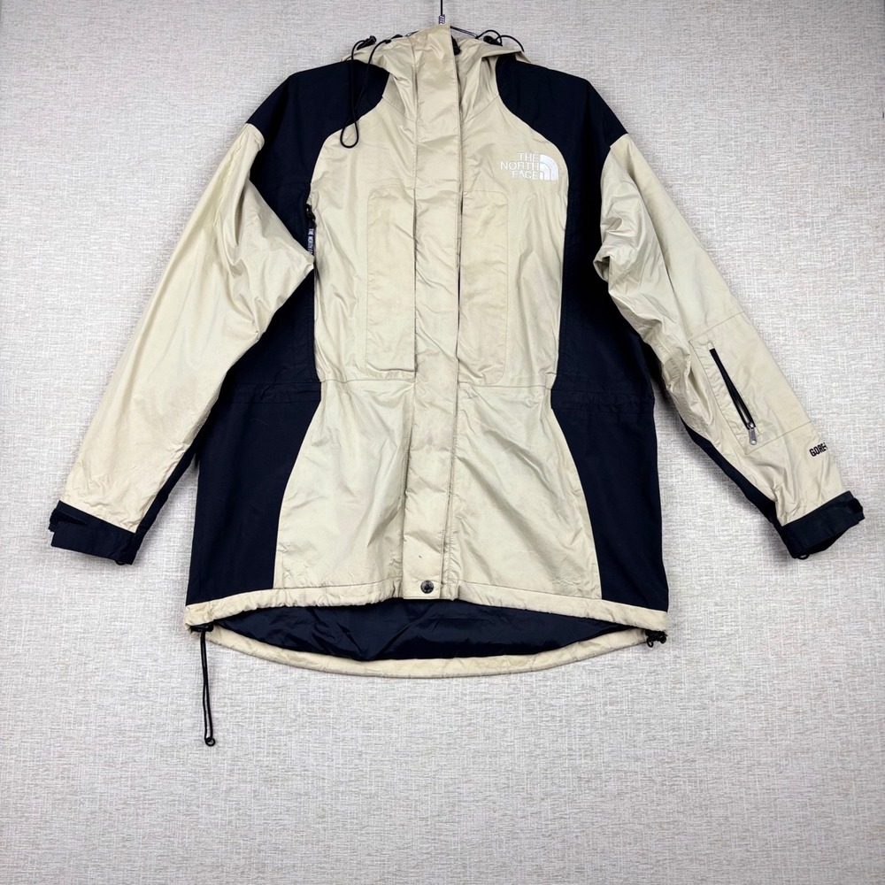 The North Face Gore-Tex Mountain Jacket Womens Medium Tan Black Vintage Shell